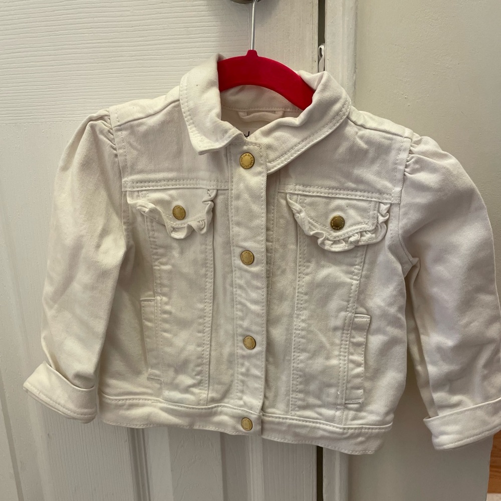 Janie & Jack denim white coat 2T